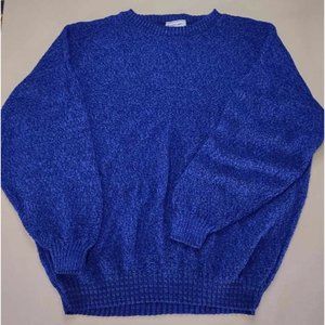 Vintage Authentic Renaissance Knitwear 80's Blue Sweater SZ L Made In USA